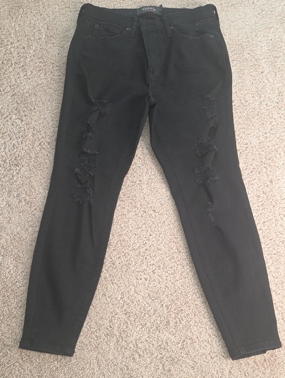 torrid Black High-Rise Distressed Jeans